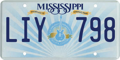 MS license plate LIY798