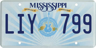 MS license plate LIY799