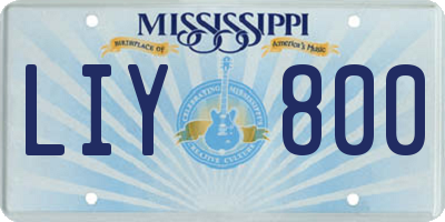 MS license plate LIY800