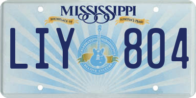 MS license plate LIY804