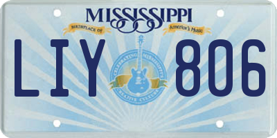 MS license plate LIY806