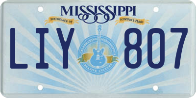 MS license plate LIY807