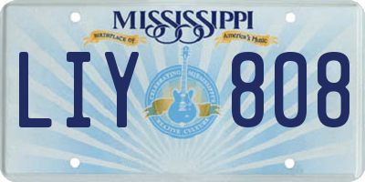 MS license plate LIY808