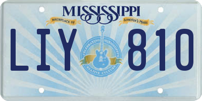 MS license plate LIY810