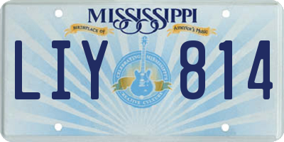 MS license plate LIY814