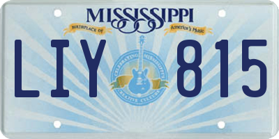 MS license plate LIY815