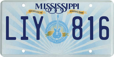 MS license plate LIY816