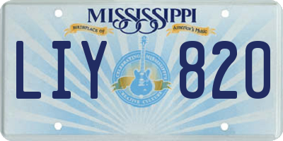 MS license plate LIY820