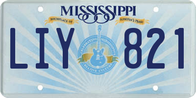 MS license plate LIY821