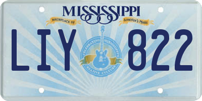 MS license plate LIY822
