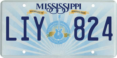 MS license plate LIY824