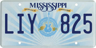 MS license plate LIY825
