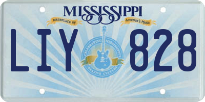 MS license plate LIY828