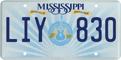 MS license plate LIY830