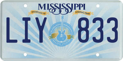 MS license plate LIY833