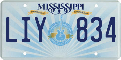 MS license plate LIY834