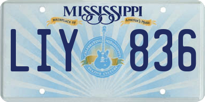 MS license plate LIY836