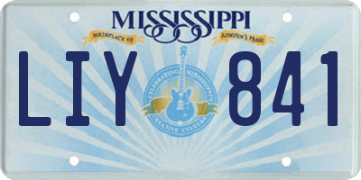 MS license plate LIY841
