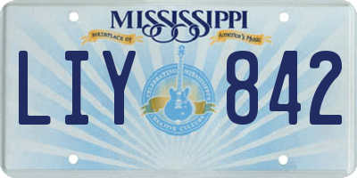 MS license plate LIY842