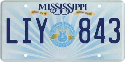 MS license plate LIY843