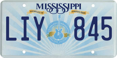 MS license plate LIY845