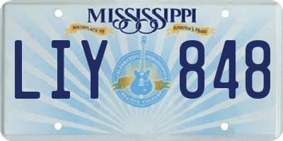 MS license plate LIY848