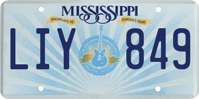 MS license plate LIY849
