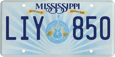 MS license plate LIY850