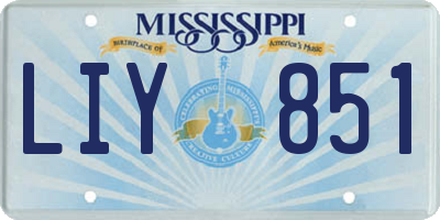 MS license plate LIY851
