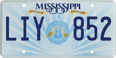 MS license plate LIY852