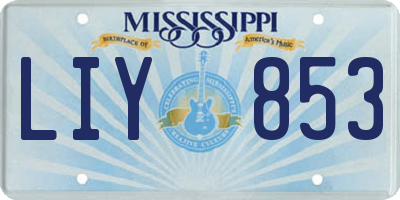 MS license plate LIY853