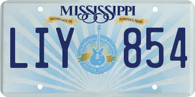 MS license plate LIY854