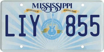 MS license plate LIY855