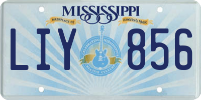 MS license plate LIY856