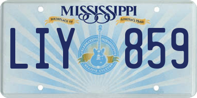 MS license plate LIY859