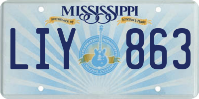 MS license plate LIY863