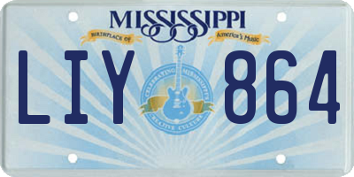 MS license plate LIY864