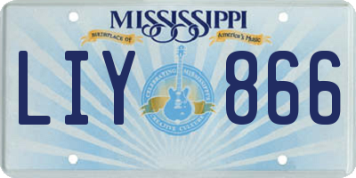 MS license plate LIY866