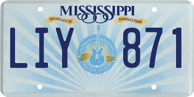 MS license plate LIY871