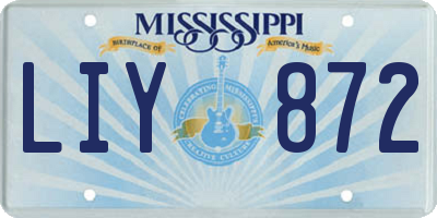 MS license plate LIY872
