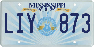 MS license plate LIY873