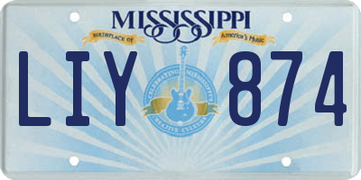 MS license plate LIY874