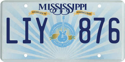 MS license plate LIY876