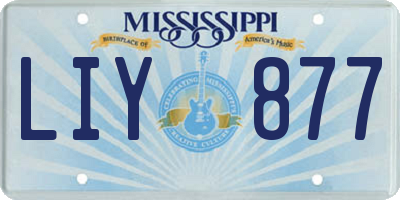 MS license plate LIY877