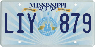 MS license plate LIY879