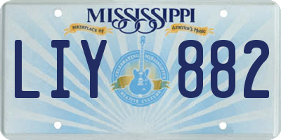 MS license plate LIY882