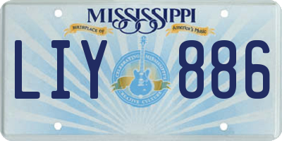 MS license plate LIY886