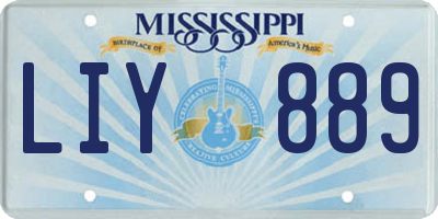 MS license plate LIY889