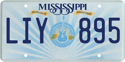 MS license plate LIY895