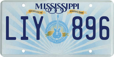 MS license plate LIY896
